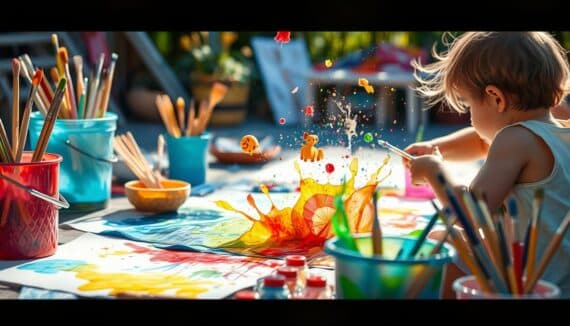 Tuschen mit Kindern