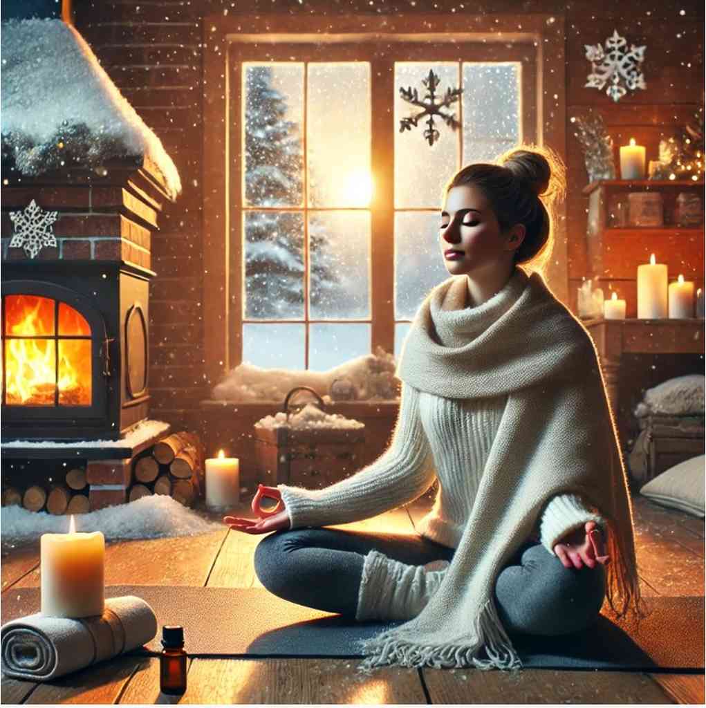 Entspannungsübungen Yoga oder Meditation im Winter