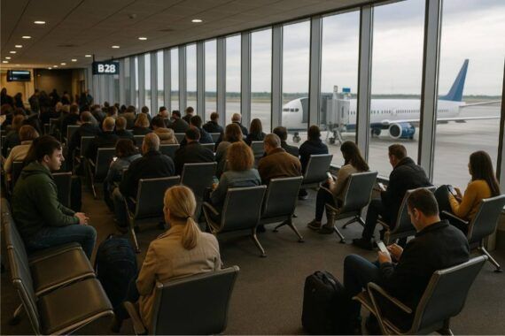 Reisende bei Verspätungen und Ausfällen von Flügen