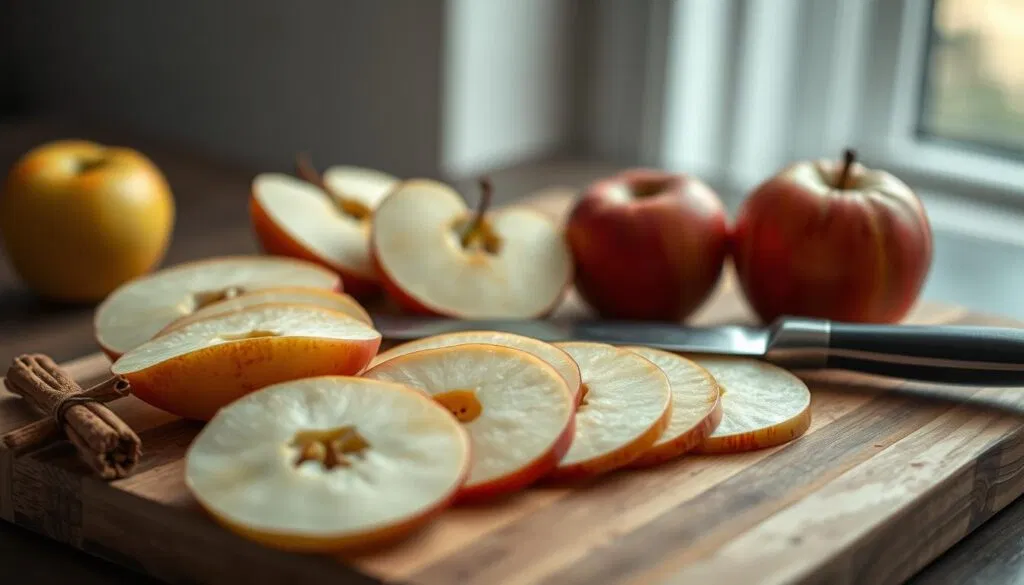 Apfelstückchen vorbereiten