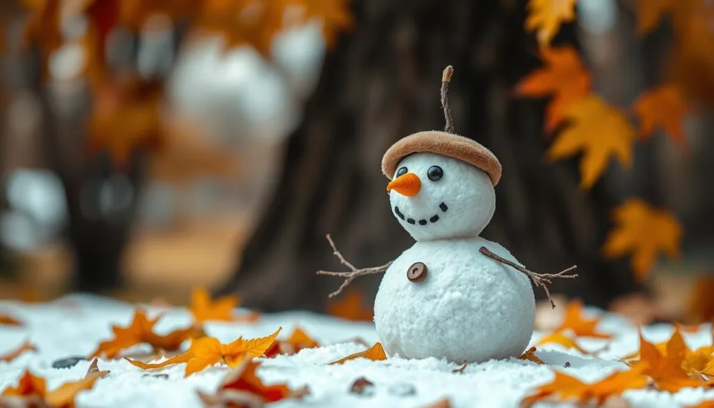 Kastanien Schneemann