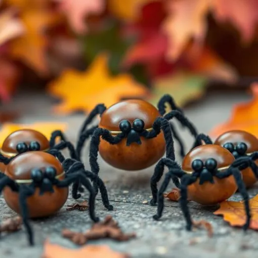 Kastanien spinnen basteln