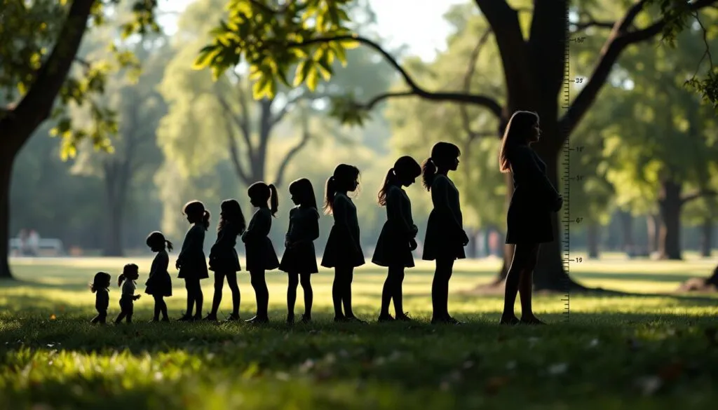 Mädchen Größenentwicklung