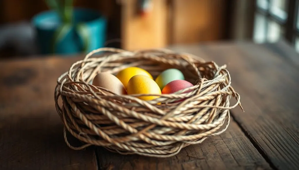Osternest aus Kordel Osternest aus Kordel