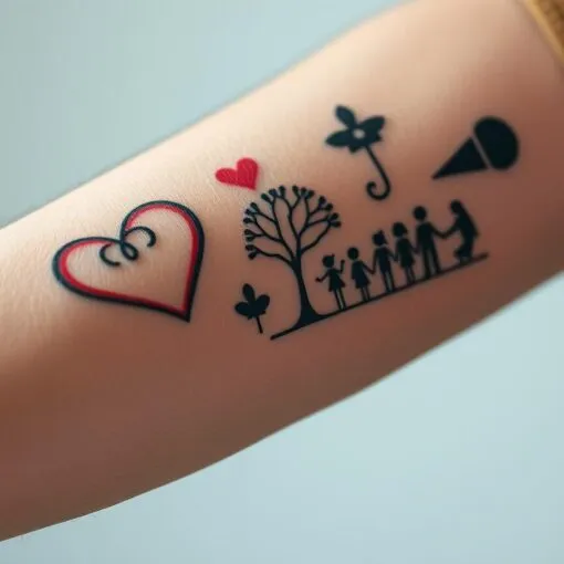 Unterarm Tattoo Mann Familie