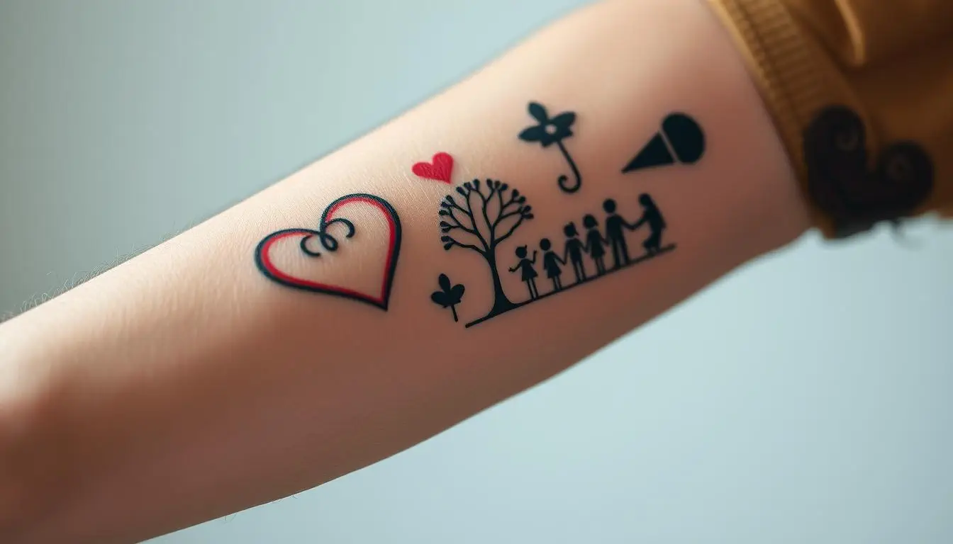 Unterarm Tattoo Mann Familie Bedeutungsvolle Designs