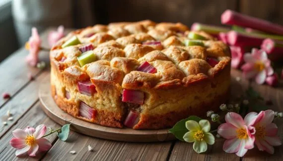 saftiger Rhabarberkuchen Rührteig