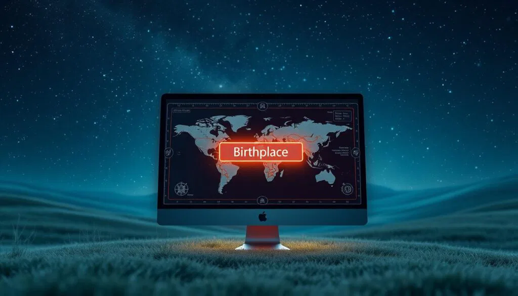 Geburtsort eingeben für Aszendentberechnung