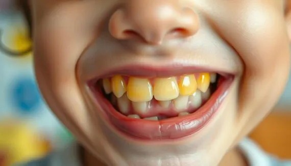 gelbe Zähne Kinder