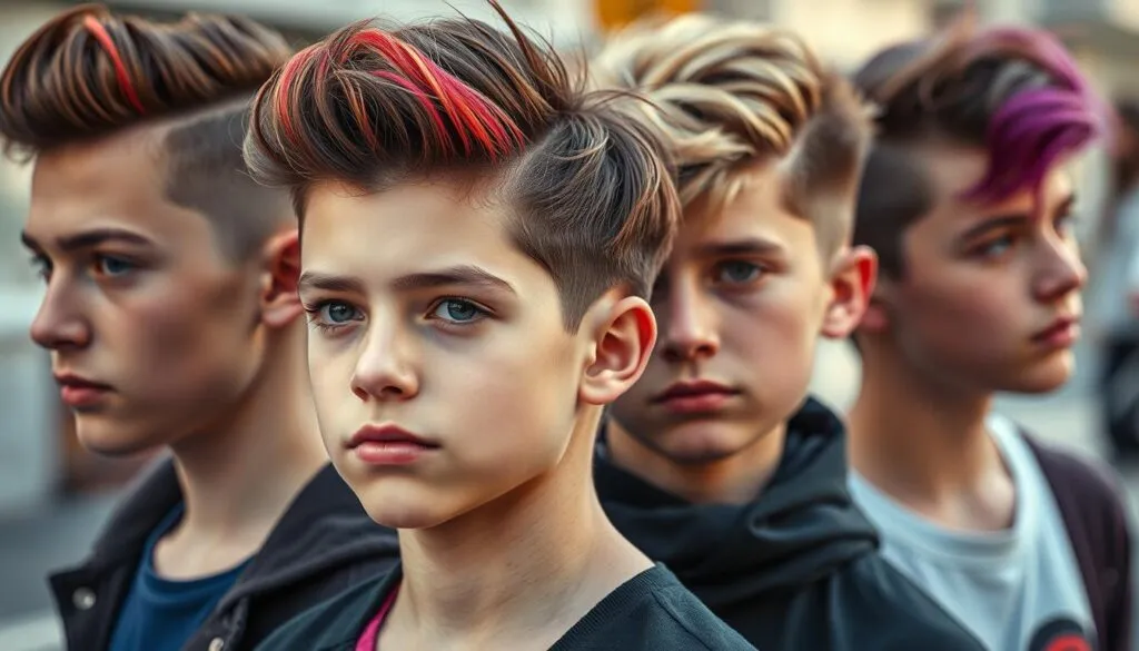 Jugend-Frisuren mit Seitenscheitel Jugend-Frisuren mit Seitenscheitel