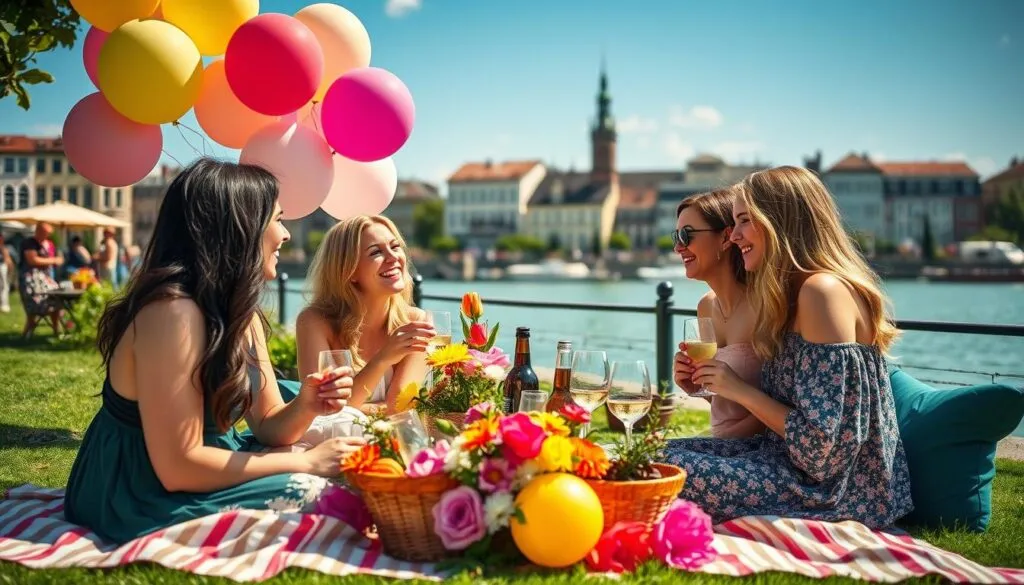 Junggesellinnenabschied im Freien