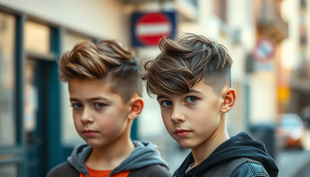 Moderne Jungs-Frisuren mit Seitenscheitel Moderne Jungs-Frisuren mit Seitenscheitel