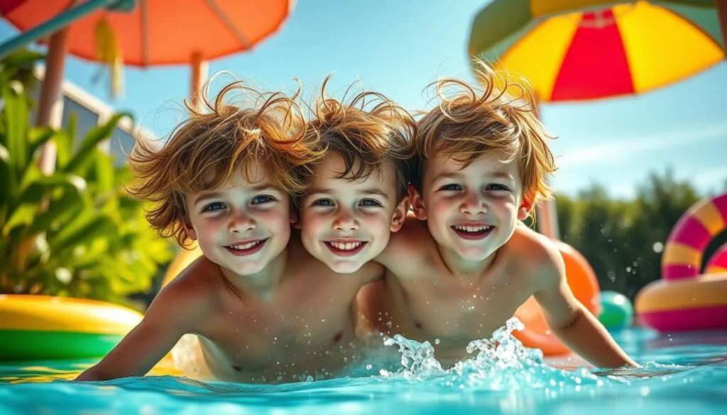 Wasserrutsche Haare Jungs