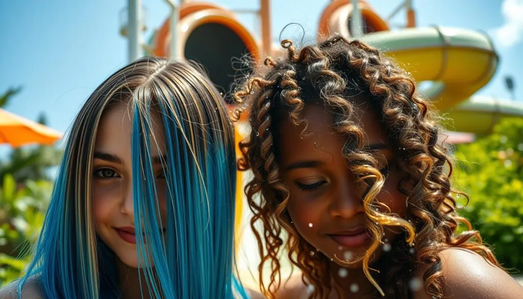 Wasserrutsche Haare Pflege