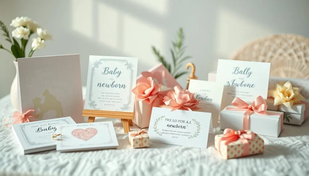 Geburtskarten und Geschenke