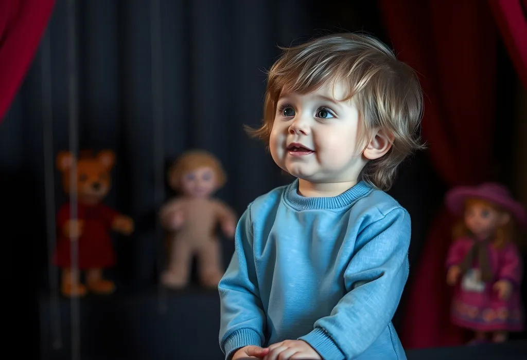 Kind im Puppentheater