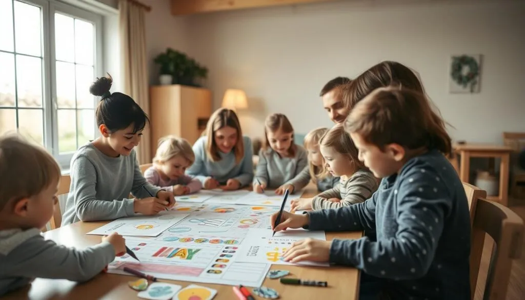 Eltern und Kinder gestalten Geburtstagskalender
