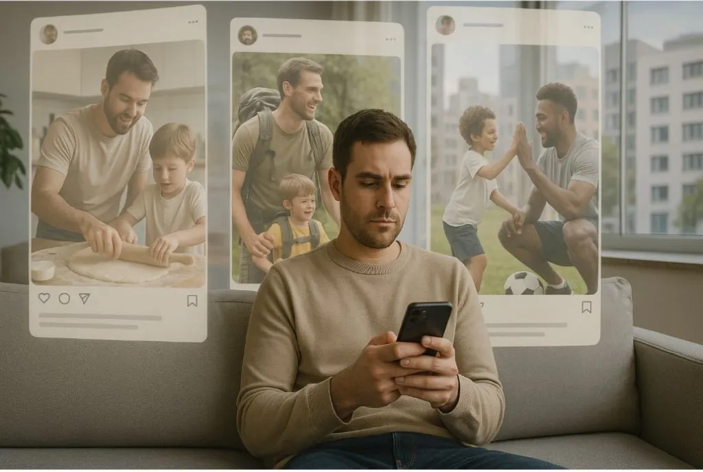 Vergleichsdruck durch perfekte Online-Väter