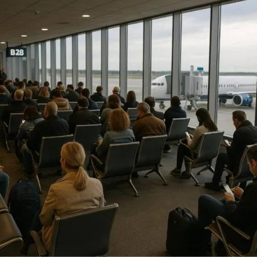 Reisende bei Verspätungen und Ausfällen von Flügen