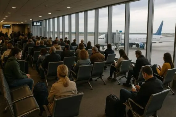 Reisende bei Verspätungen und Ausfällen von Flügen