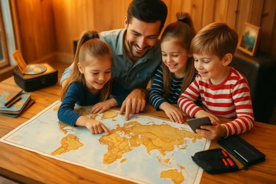 Vorbereitung für den Familienurlaub