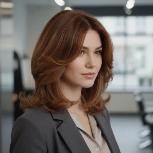 Frech gestuft Stufenschnitt mittellang