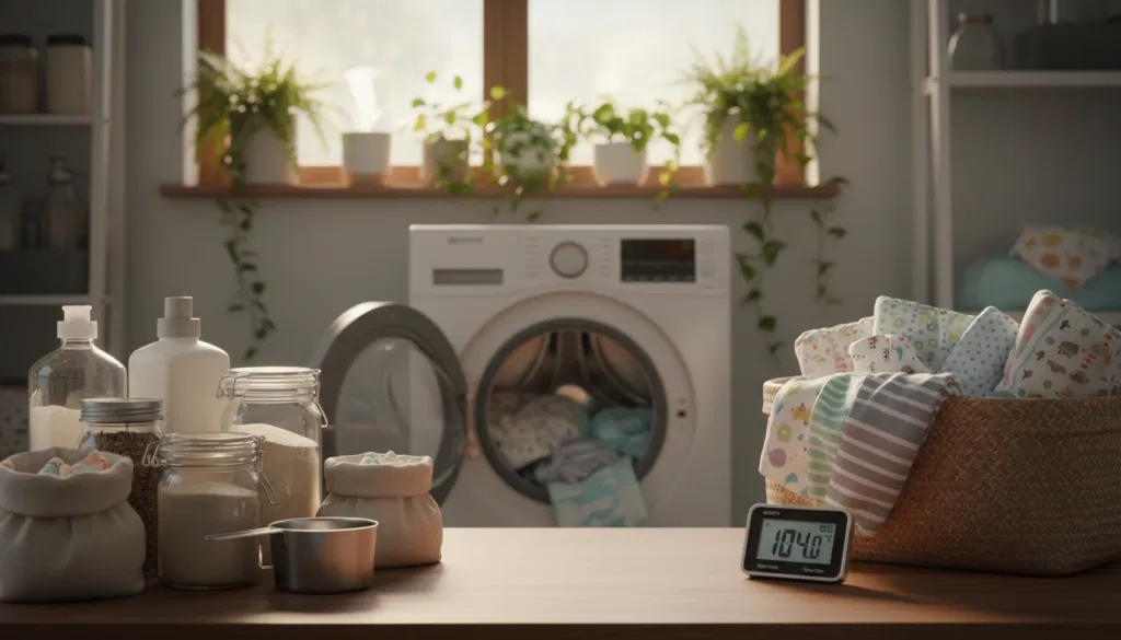 Stoffwindeln waschen Anleitung mit Waschmittel und Temperatur