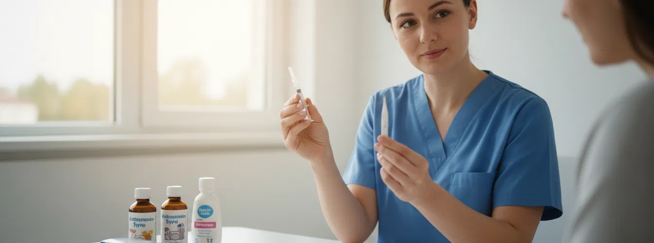 In welchem Abstand Fiebersaft und Zäpfchen geben