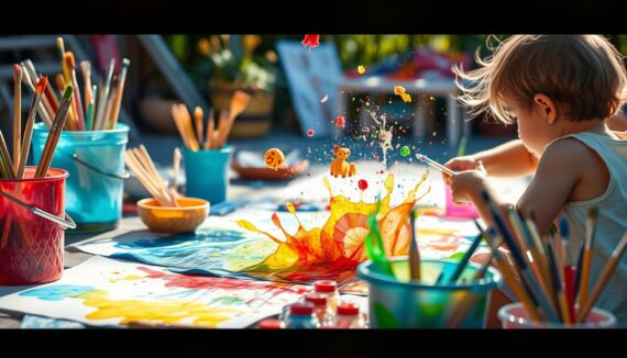 Tuschen mit Kindern