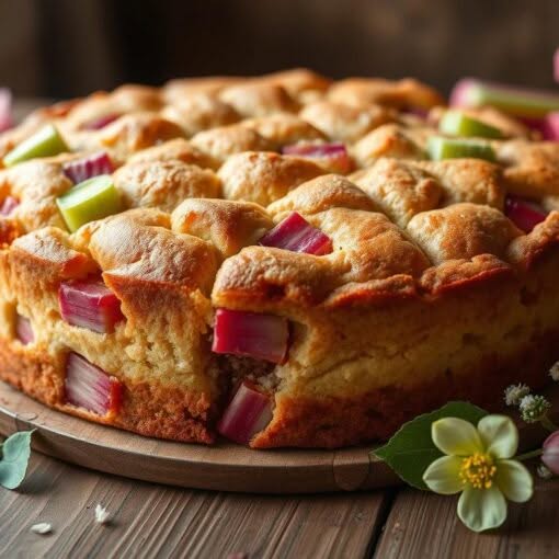 saftiger Rhabarberkuchen Rührteig
