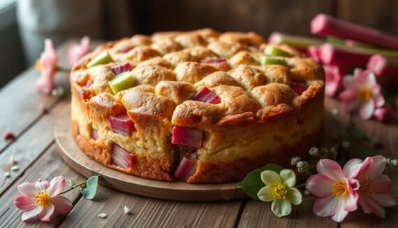 saftiger Rhabarberkuchen Rührteig