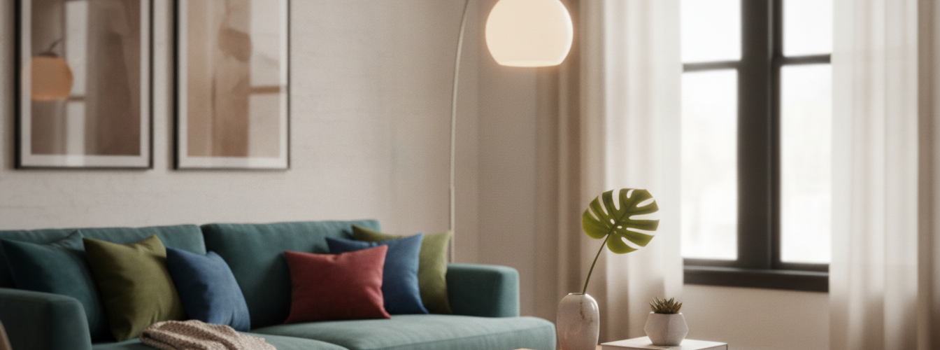 Bogenlampe Wohnzimmer