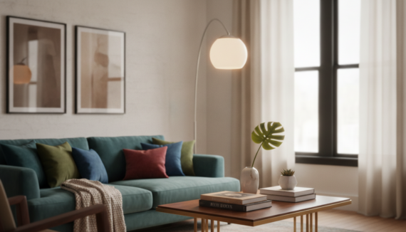 Bogenlampe Wohnzimmer