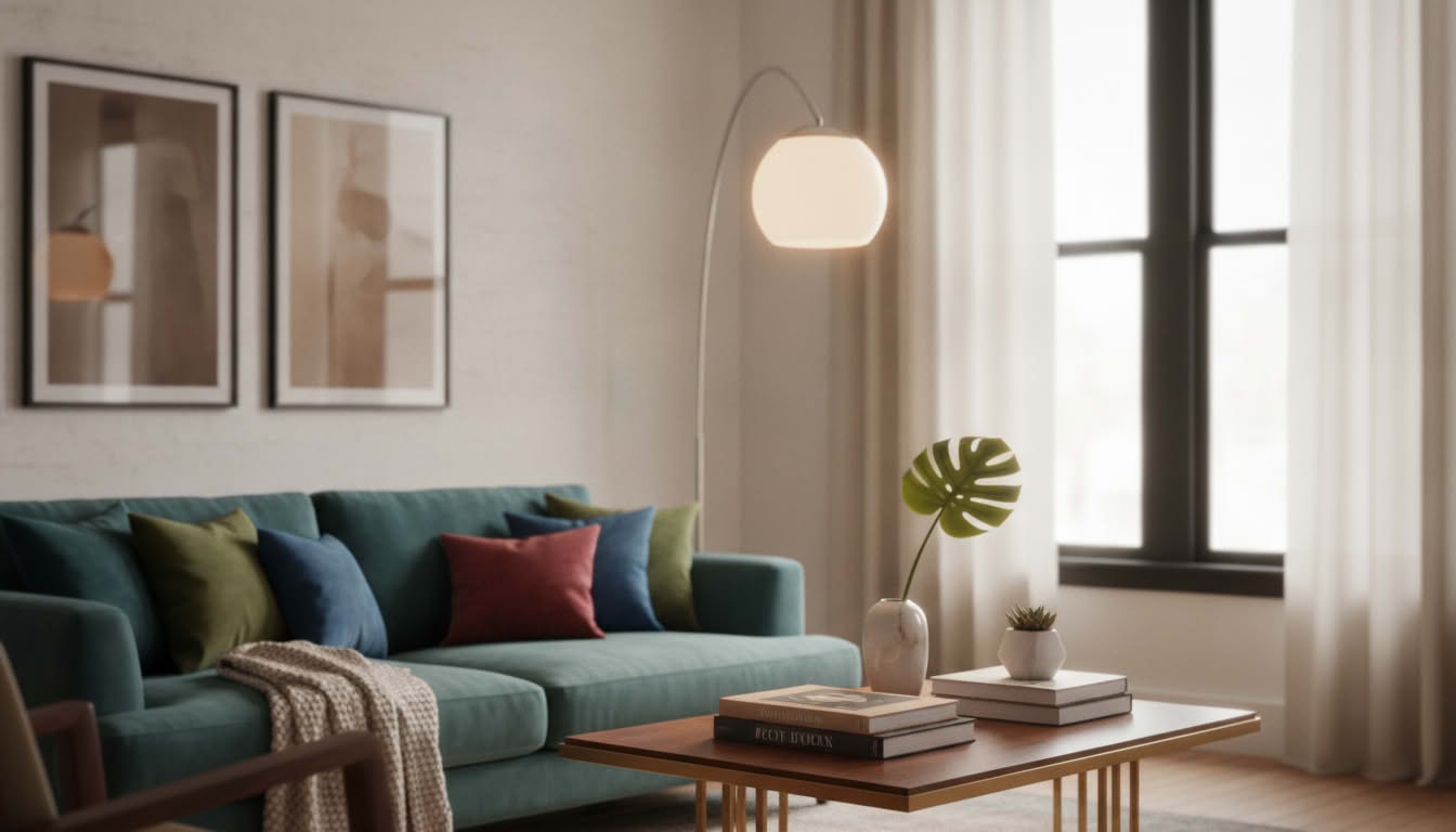 Bogenlampe Wohnzimmer